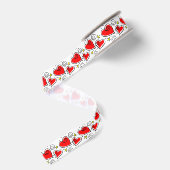 Gros-grain Ruban rouge de motif de coeurs (Dos)