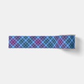 Gros-grain Ruban - Tartan bleu rose violet vert (Devant)