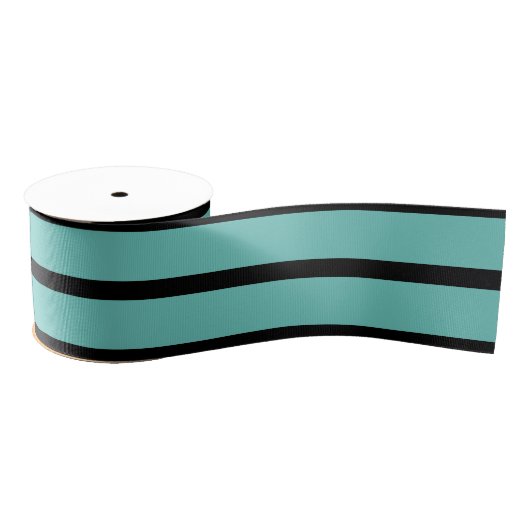Gros-grain Ruban Turquoise d'Halloween et ruban rayé noir (Bobine)