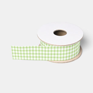 Gros-grain Ruban vert et blanc de ressort de guingan de motif