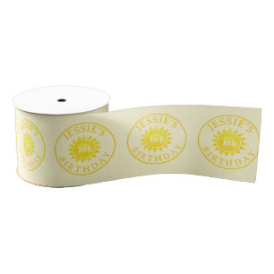 Gros-grain Thème Soleil 1er Anniversaire Ruban Grosgrain - De
