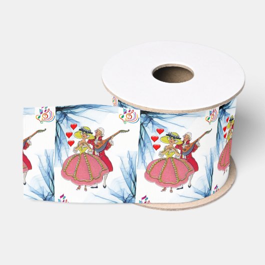 Gros-grain véntines de ruban décoratif amour (Bobine)