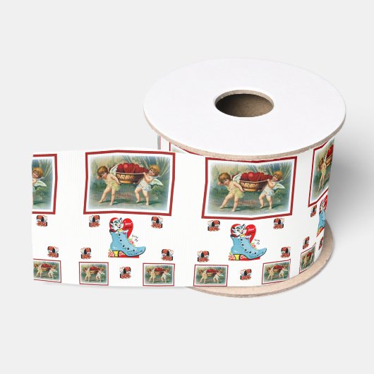 Gros-grain véntines de ruban décoratif amour (Bobine)