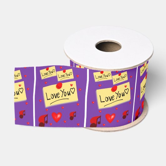 Gros-grain véntines de ruban décoratif amour (Bobine)