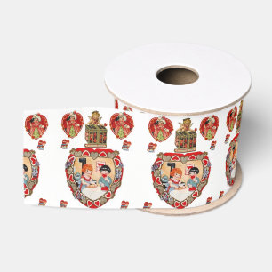 Gros-grain véntines de ruban décoratif amour