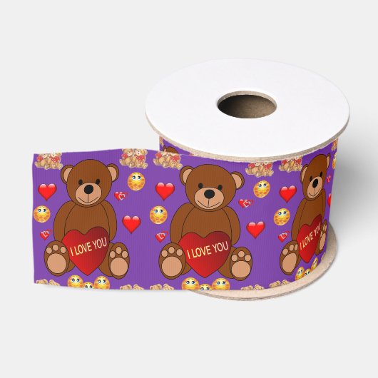 Gros-grain véntines de ruban décoratif amour (Bobine)