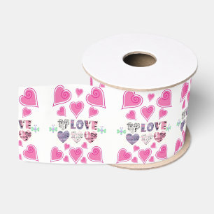 Gros-grain véntines de ruban décoratif amour