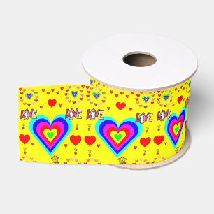 Gros-grain véntines de ruban décoratif amour