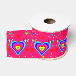 Gros-grain véntines de ruban décoratif amour