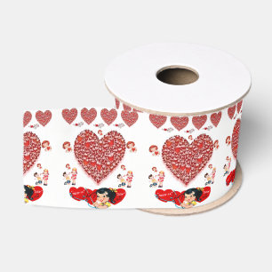 Gros-grain véntines de ruban décoratif amour