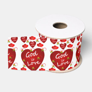 Gros-grain véntines de ruban décoratif amour