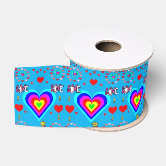 Gros-grain véntines de ruban décoratif amour (Bobine)