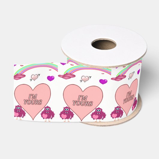 Gros-grain véntines de ruban décoratif amour (Bobine)