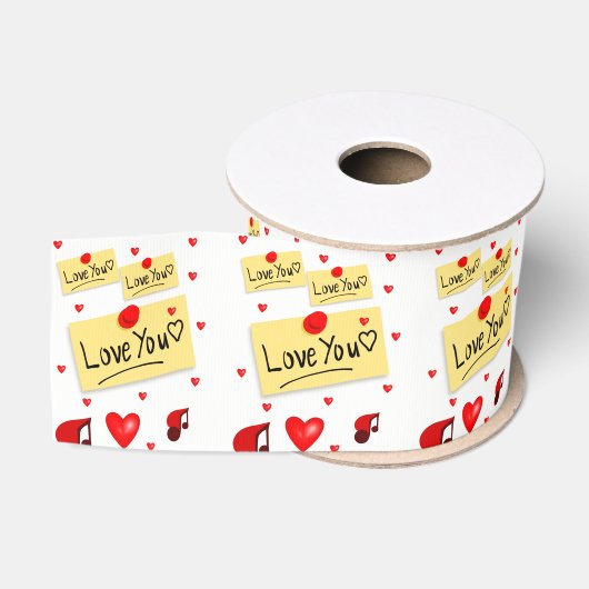 Gros-grain véntines de ruban décoratif amour (Bobine)