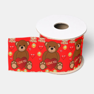 Gros-grain véntines de ruban décoratif amour