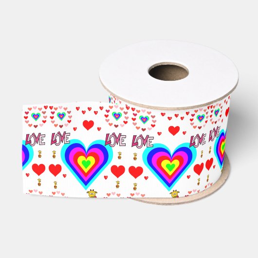 Gros-grain véntines de ruban décoratif amour (Bobine)