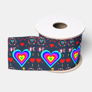 Gros-grain véntines de ruban décoratif amour