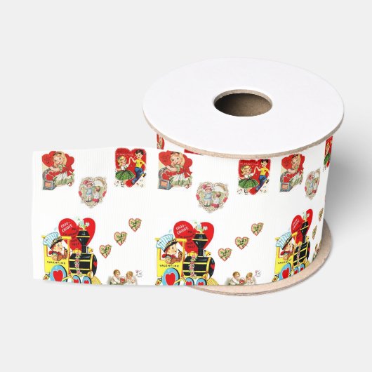 Gros-grain véntines de ruban décoratif amour (Bobine)