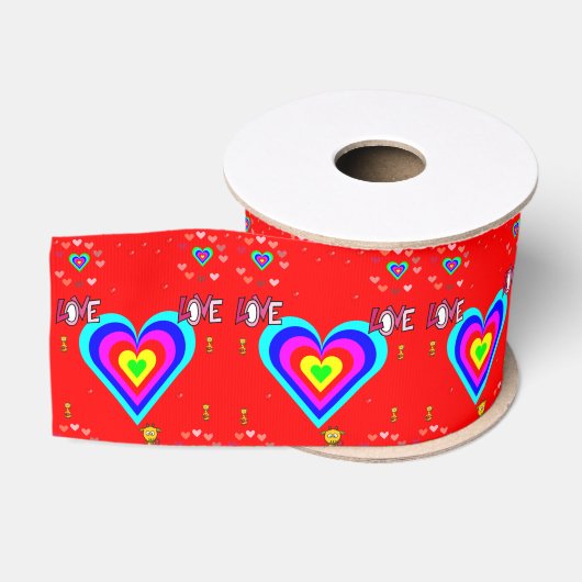 Gros-grain véntines de ruban décoratif amour (Bobine)