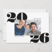 Gros Gras Année Nouvel An Fête Carte photo Noir (Devant)