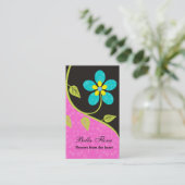 Gros gras de fleurs turquoise carte de visite modè (Debout devant)