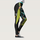 Gros Gras Lime Vert Bleu Leggings botaniques (Droite)