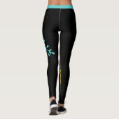 Gros Gras Lime Vert Bleu Leggings botaniques (Dos)