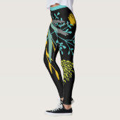 Gros Gras Lime Vert Bleu Leggings botaniques (Gauche)