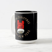 Gros Métal Noël à deux tons de café Mug (Devant gauche)