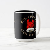Gros Métal Noël à deux tons de café Mug (Devant droit)
