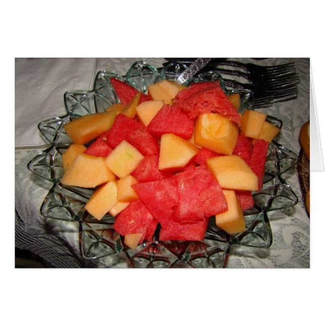 Gros morceaux de melon et ensemble de patio (Devant horizontal)