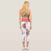 Gros Motif de fleurs en gras Capri Leggings (Verso)