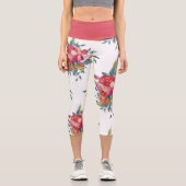 Gros Motif de fleurs en gras Capri Leggings (Recto)