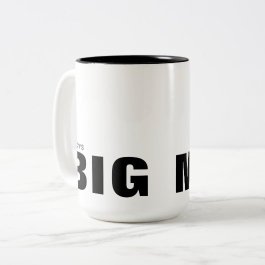 Gros Mug Personnalisable Texte Noir Typographie (Devant gauche)