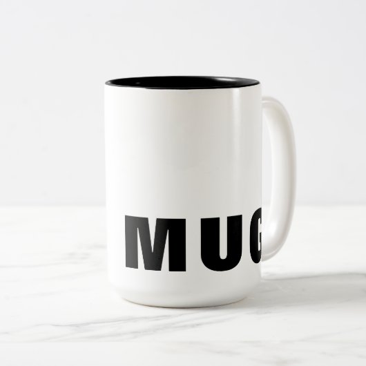 Gros Mug Personnalisable Texte Noir Typographie (Devant droit)
