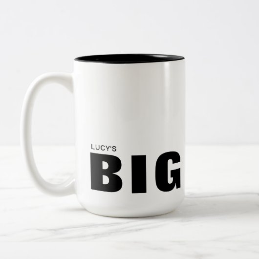 Gros Mug Personnalisable Texte Noir Typographie (Gauche)