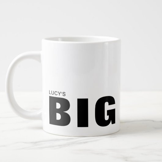 Gros Mug Personnalisable Texte Noir Typographie (Gauche)