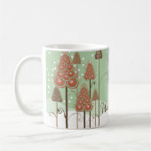 Gros Noël De Neige Arbres De Fête Photo Mug (Gauche)