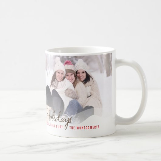 Gros Noël De Neige Arbres De Fête Photo Mug (Droite)