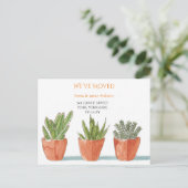 Gros Nous avons déplacé Orange Faire-part carte po (Debout devant)