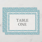 Gros Numéro de table japonais Seigha Stylisé Waves (Devant / Derrière)