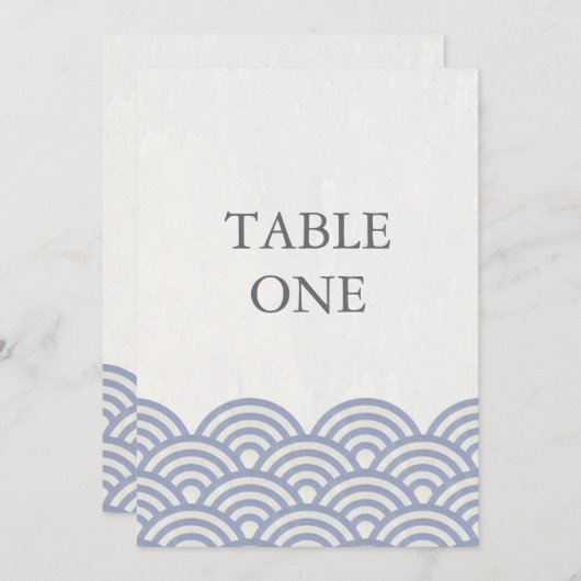 Gros Numéro de table japonais Seigha Stylisé Waves (Devant / Derrière)