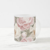 Gros Peondesign Rose Blanc Imprimer Mug (Devant droit)