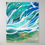 Gros plan Abstrait d'un tableau d'une vague (Devant)