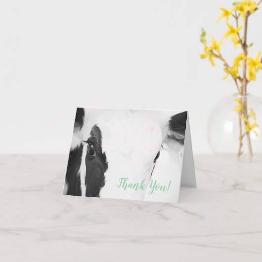 Gros plan Baby shower de la vache Carte de remerci (Fleur jaune)