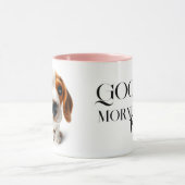 Gros plan beagle Mug avec votre nom (Centre)