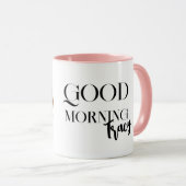 Gros plan beagle Mug avec votre nom (Devant droit)