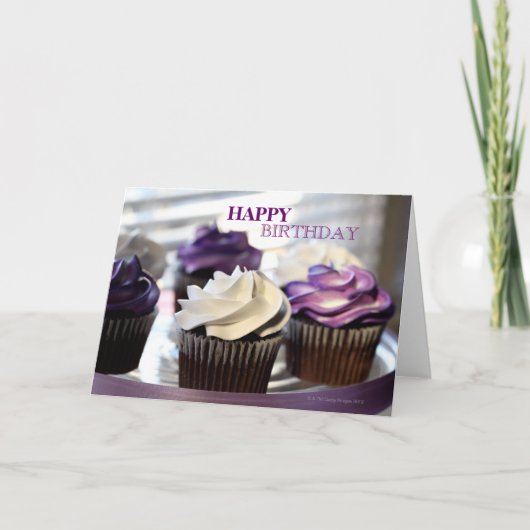 Gros plan de la carte d'anniversaire Cupcakes (Devant)
