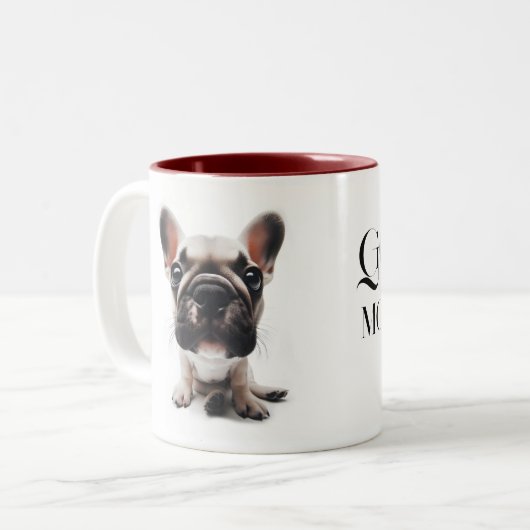 Gros plan de la Mug de bulldog avec ton nom (Devant gauche)
