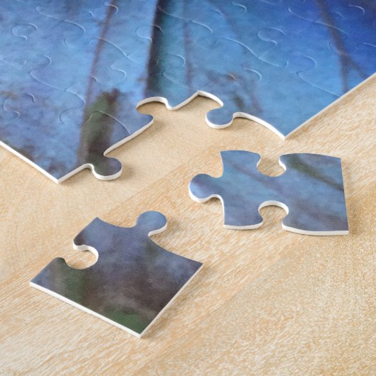 Gros plan Puzzle : Papillon bleu Morpho (Côté)